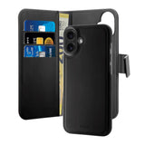 PURO 2-in-1 Flip Case - Eco Leather - iPhone 16 - Black