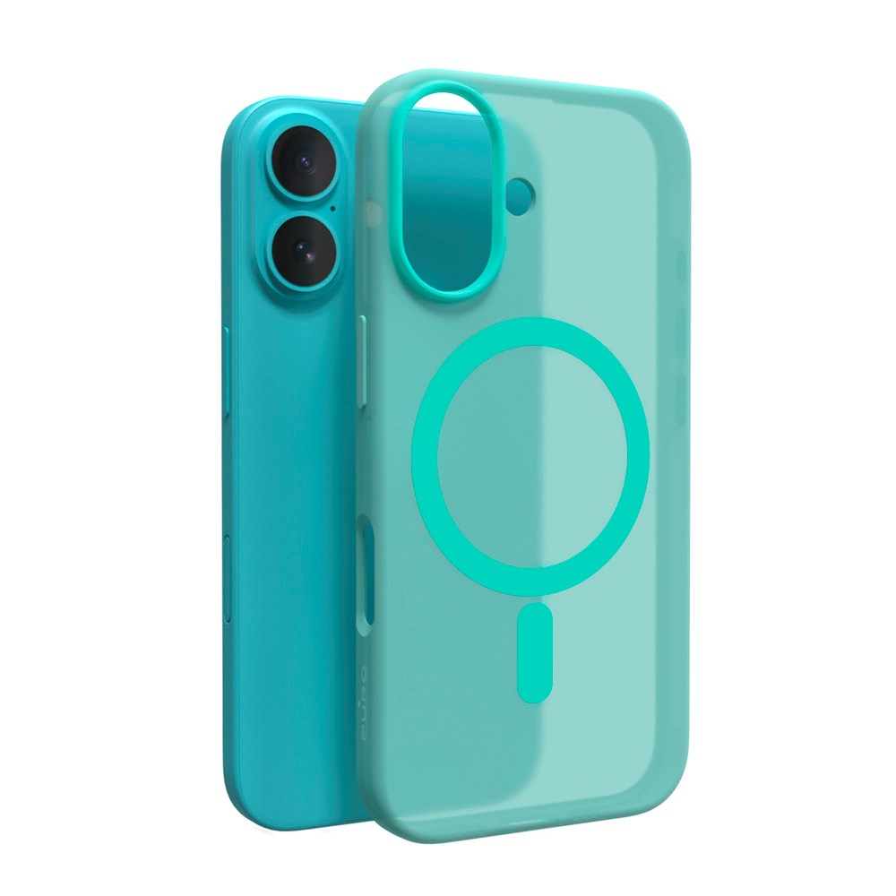 PURO DAYLIGHT Gradient MagSafe Silicone Case - iPhone 16 - Transparent/Green