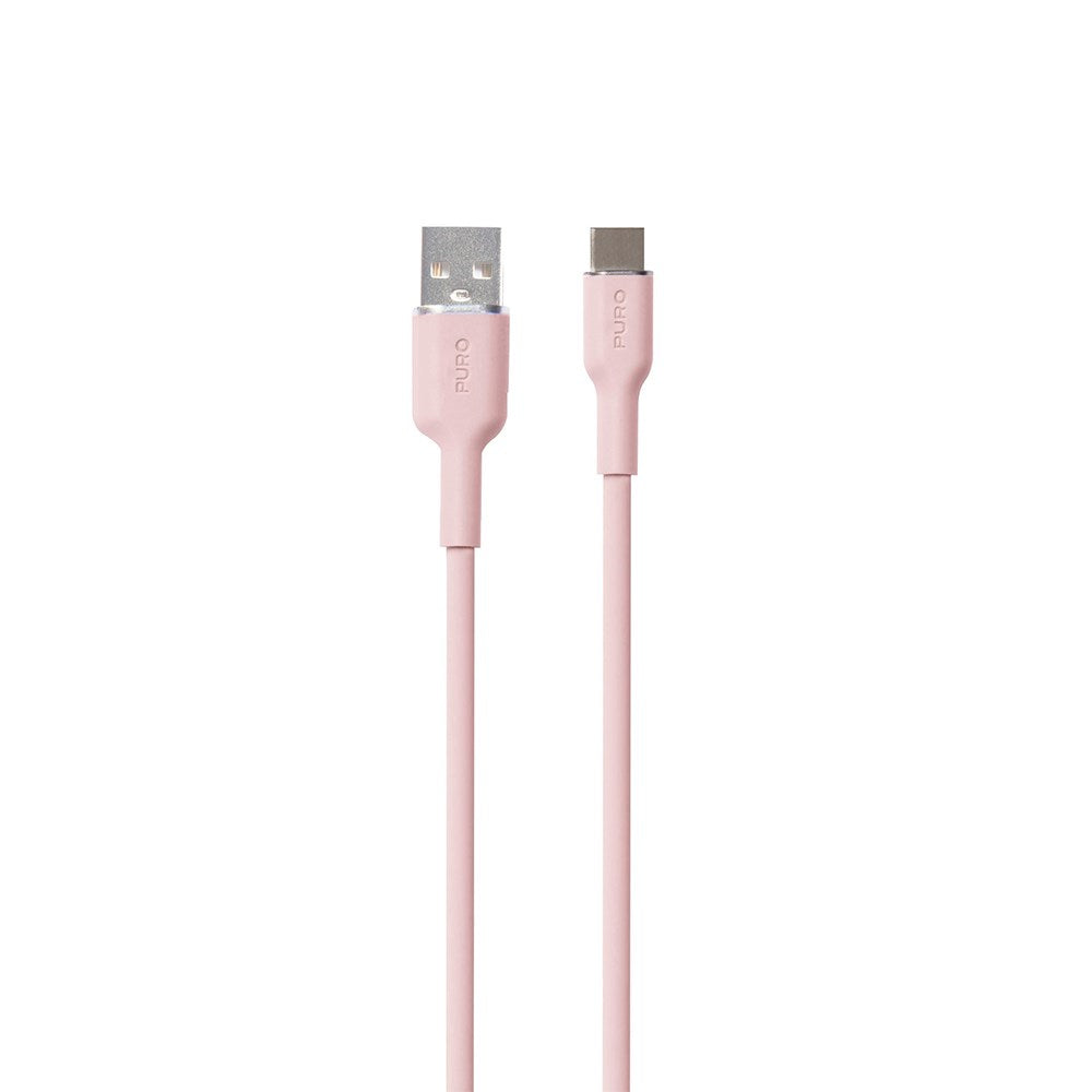 PURO Soft USB-A to USB-C Cable 1.5m - Pink