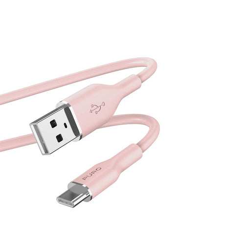 PURO Soft USB-A to USB-C Cable 1.5m - Pink