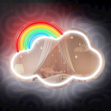 Forever Light LED Neon Light Mirror - Cloud with Rainbow