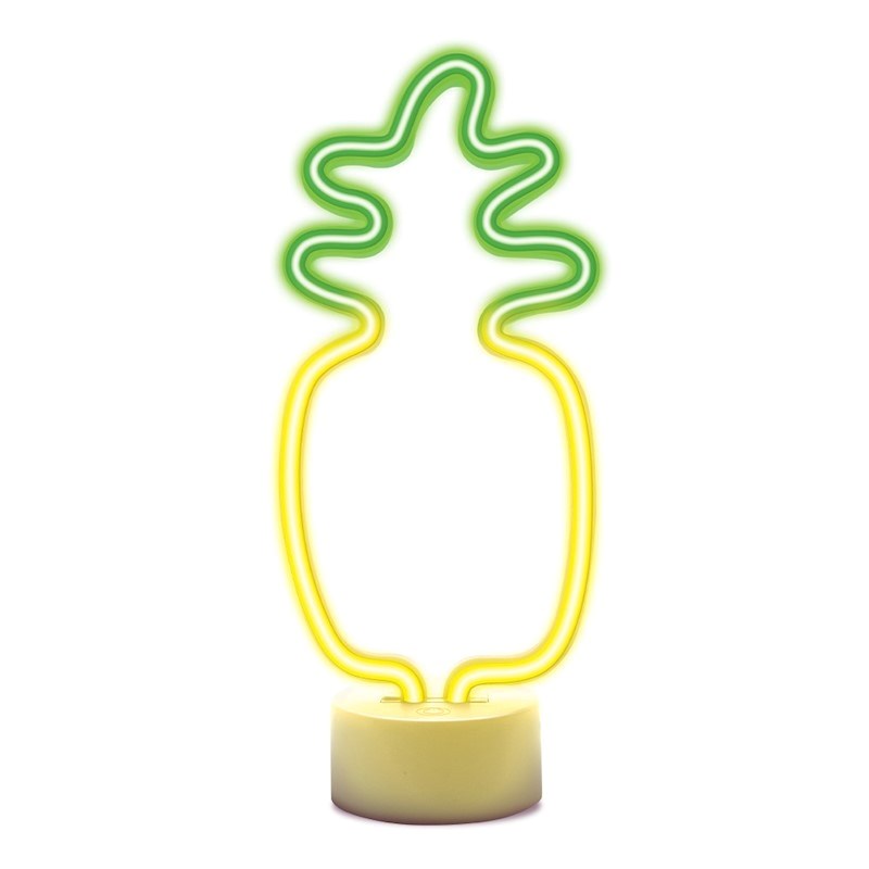 Forever Light Neon Decoration with Foot LED - Yellow / Green Light with Pineapple