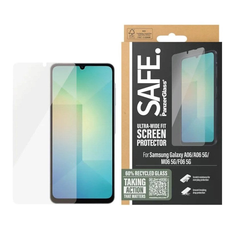SAFE by PanzerGlass Samsung Galaxy A06 Ultra-Wide Fit Screen Protector Glass - Transparent