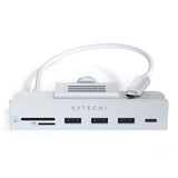 Satechi 6-in-1 USB-C Clamp Hub for iMac 2021 (24") - USB Hub & Card Reader - Silver