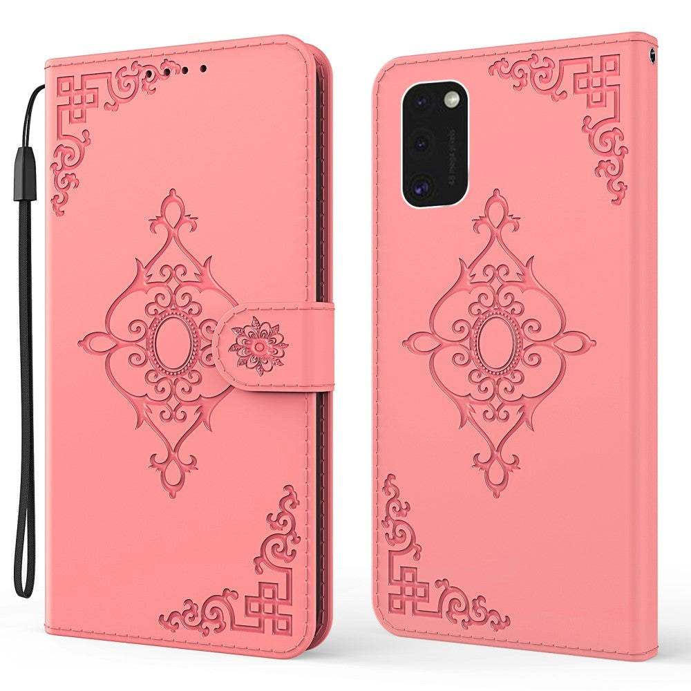 Samsung Galaxy S21+ (Plus) Leather Wallet Case - Symmetrical Pattern Imprint - Pink