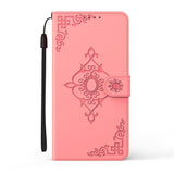 Samsung Galaxy S21+ (Plus) Leather Wallet Case - Symmetrical Pattern Imprint - Pink