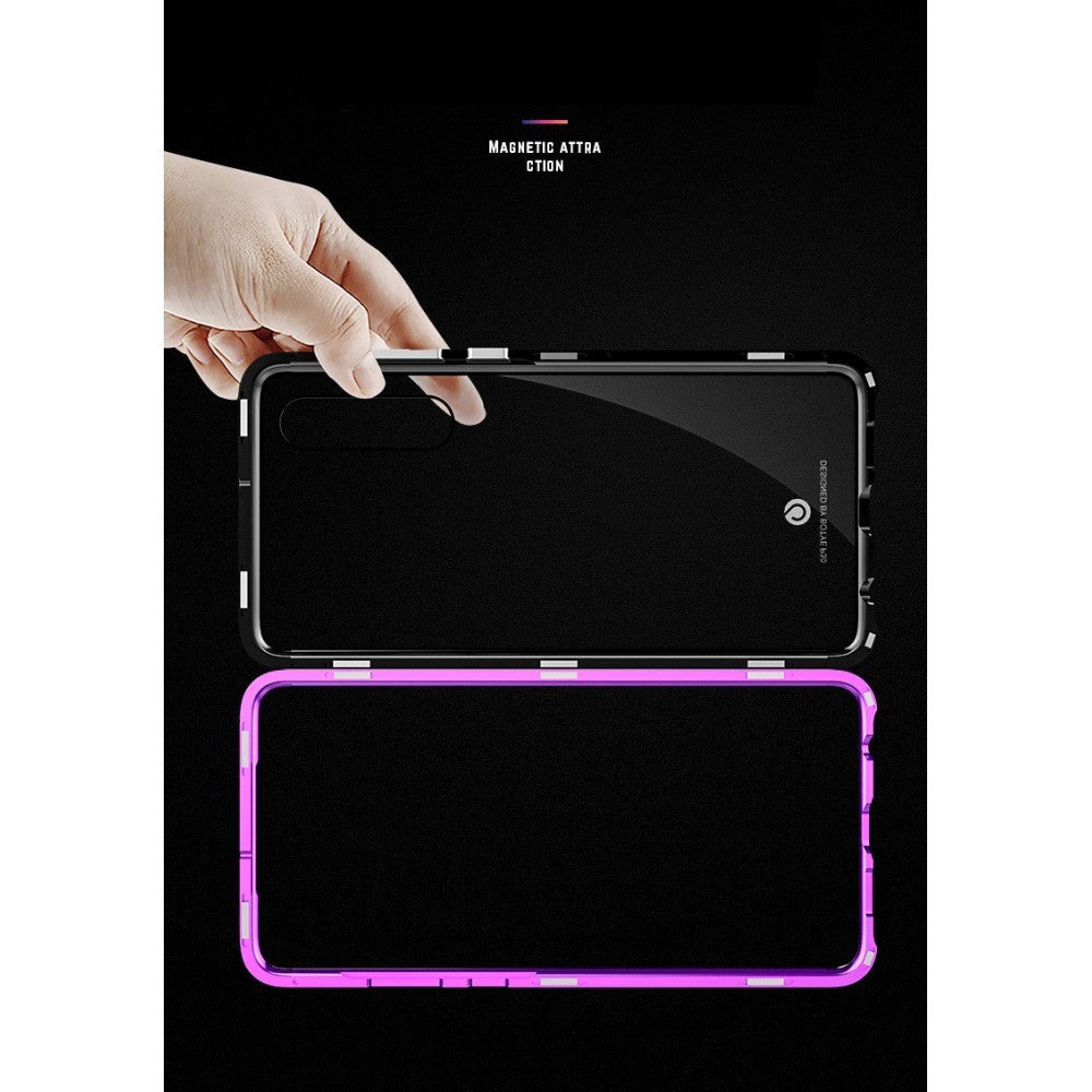 Huawei P30 Magnetic Case w. Glass Backside - Black