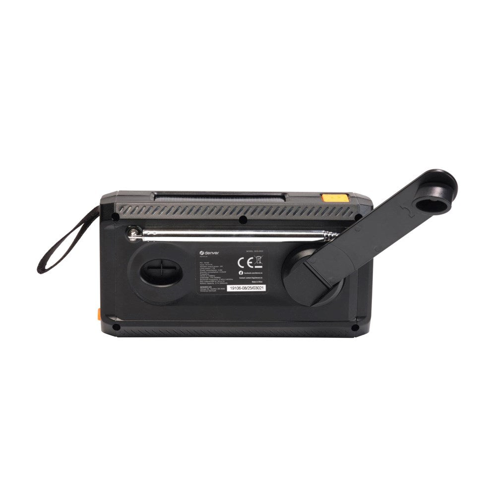 Denver Emergency Radio with DAB+ / FM Radio - Bluetooth - Flashlight - Black