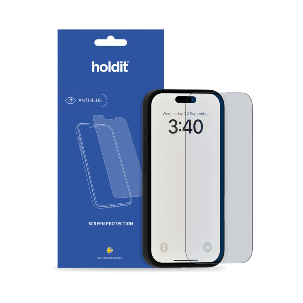 iPhone 16 / 15 / 15 Pro Holdit Tempered Glass Screen Protector - Case Friendly - Transparent
