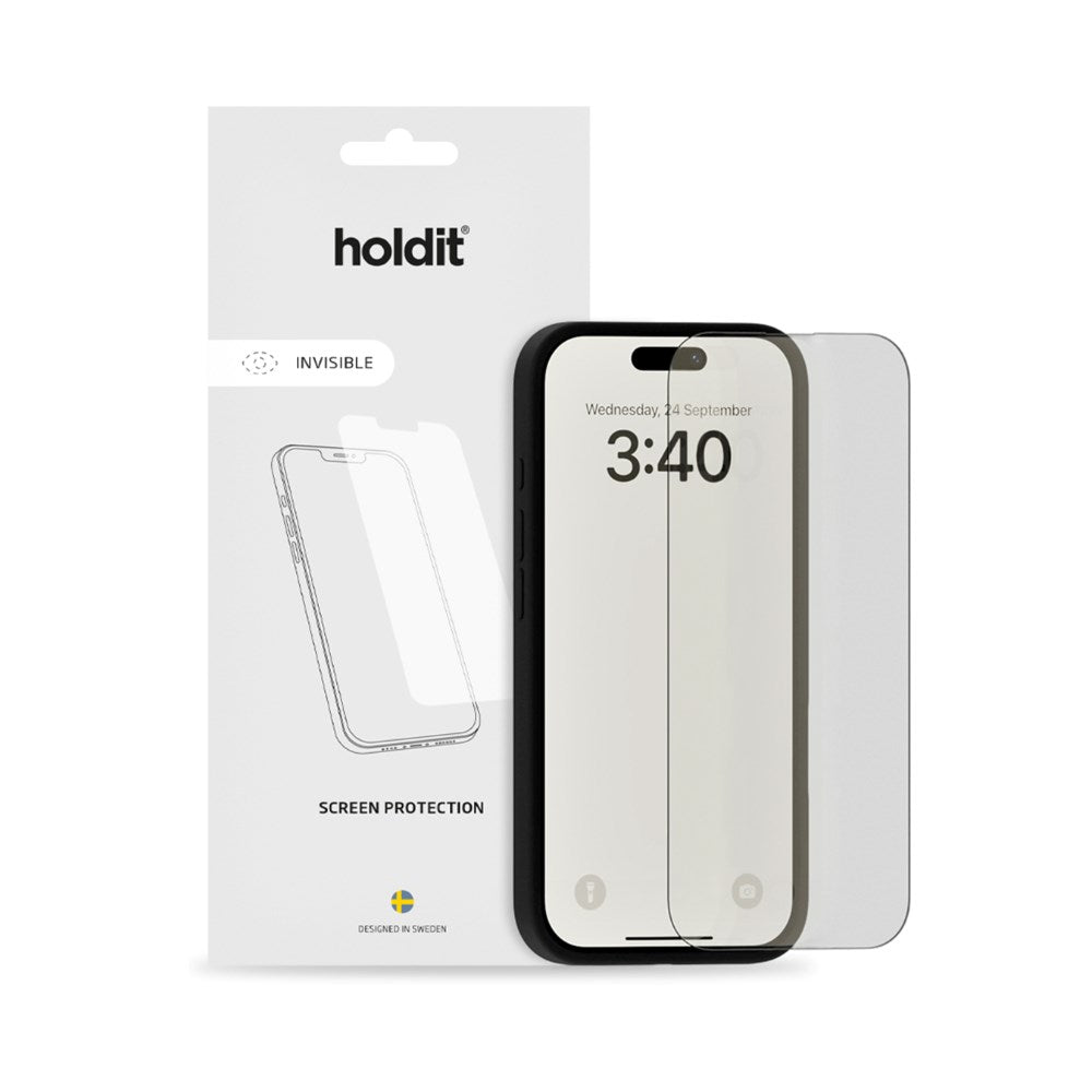 iPhone 14 / 13 / 13 Pro Holdit Tempered Glass Screen Protector 9H - Case Friendly - Transparent