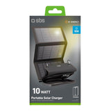 SBS Solar Charger 10W with 1x USB-A & 1x USB-C - Black