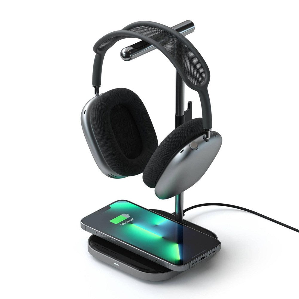 Satechi Aluminium Headphone Stand with Wireless Charger