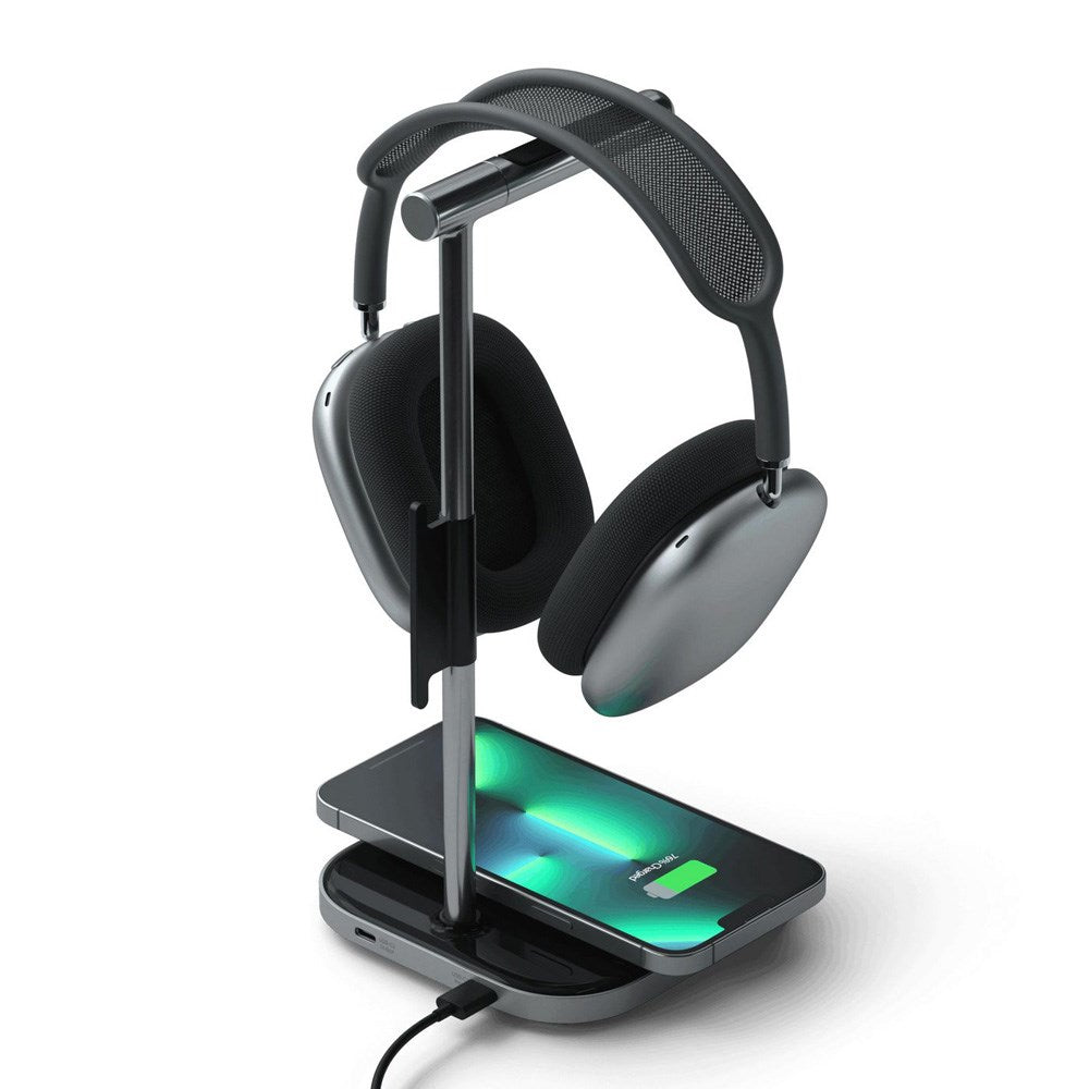 Satechi Aluminium Headphone Stand with Wireless Charger