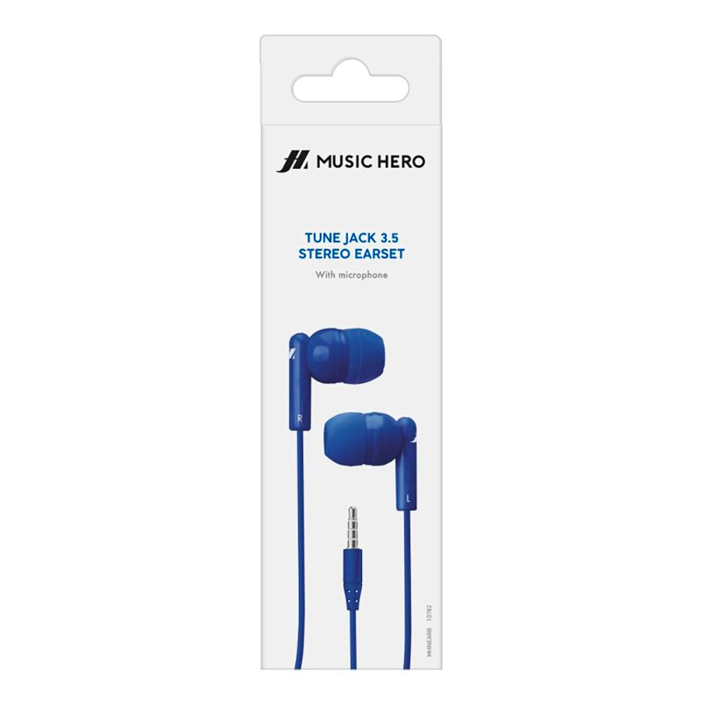 MUSIC HERO Tune Stereo In-Ear Headphones with Jack 3.5mm & Microphone - Blue