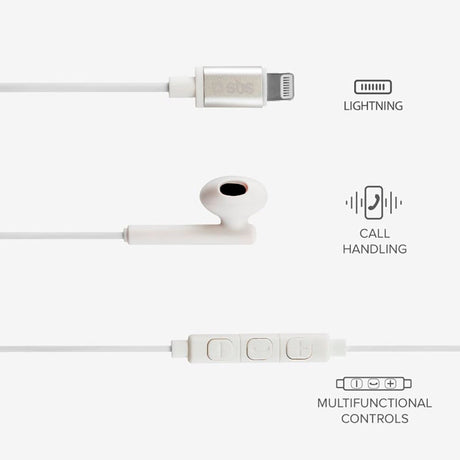 SBS Studio Mix 105 Headphone In-Ear w. Lightning & Microphone - White