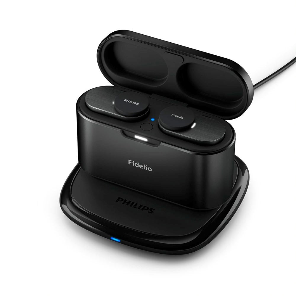 Philips Fidelio T1 True Wireless Headset In-Ear w. Wireless Qi Charging - Black