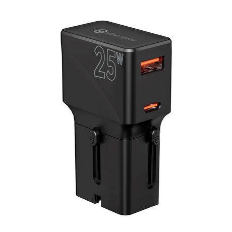 Mobile Origin Travel Adapter EU/US/UK/AU 25W - Black