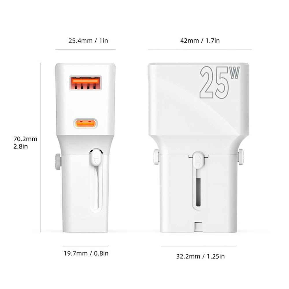 Mobile Origin Travel Adapter EU/US/UK/AU 25W - White