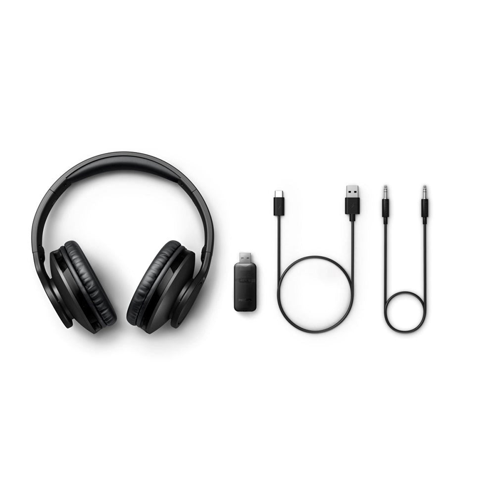 Philips Series 6000 Wireless Television Over-Ear Headphones with USB-A Bluetooth Receiver - Black