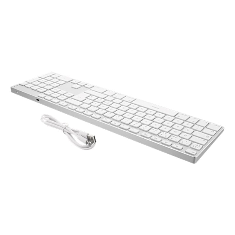 Deltaco Full-Size Bluetooth Aluminium Keyboard - Silver