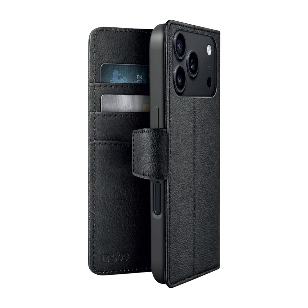 iPhone 18 Pro Max SBS Wallet Classic Mag Flip Case - MagSafe Compatible - Black