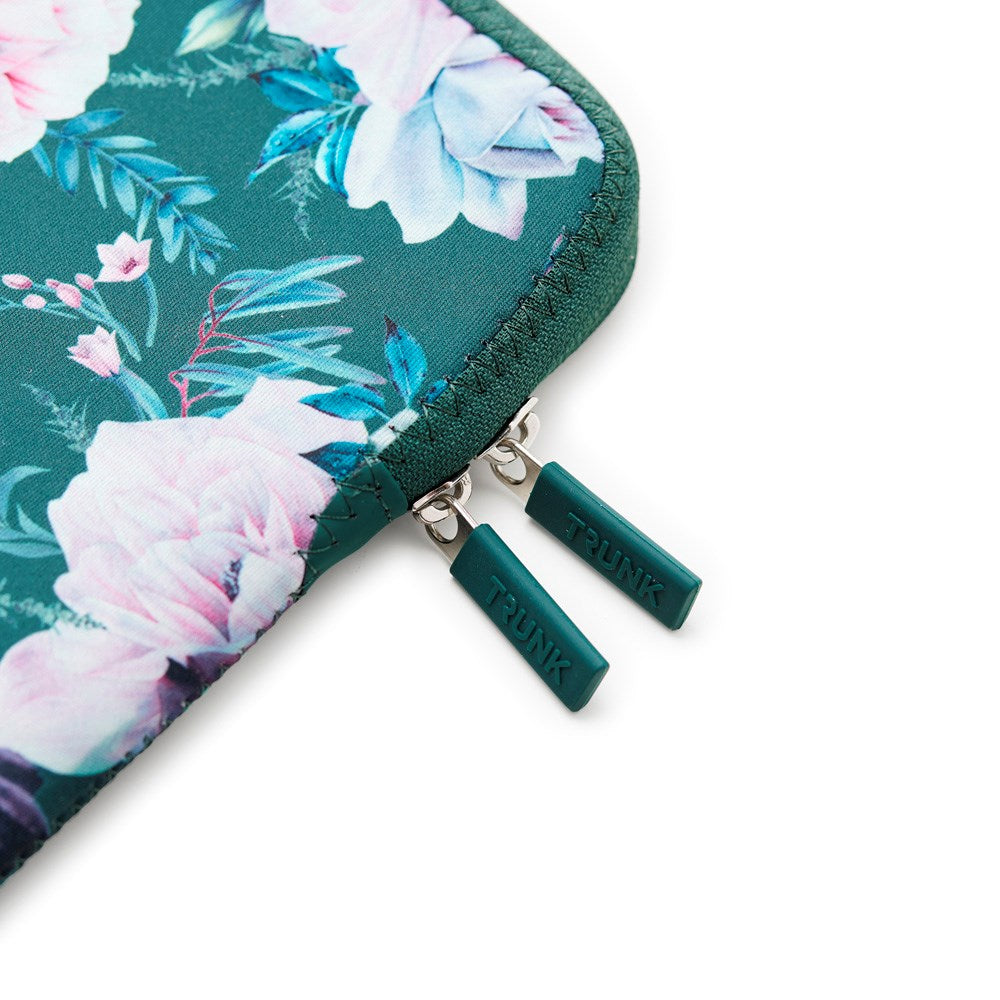 Trunk Neoprene Sleeve for MacBook 13" (30.5 x 21.5 x 1.5 cm) - Sweet Power Green Flower