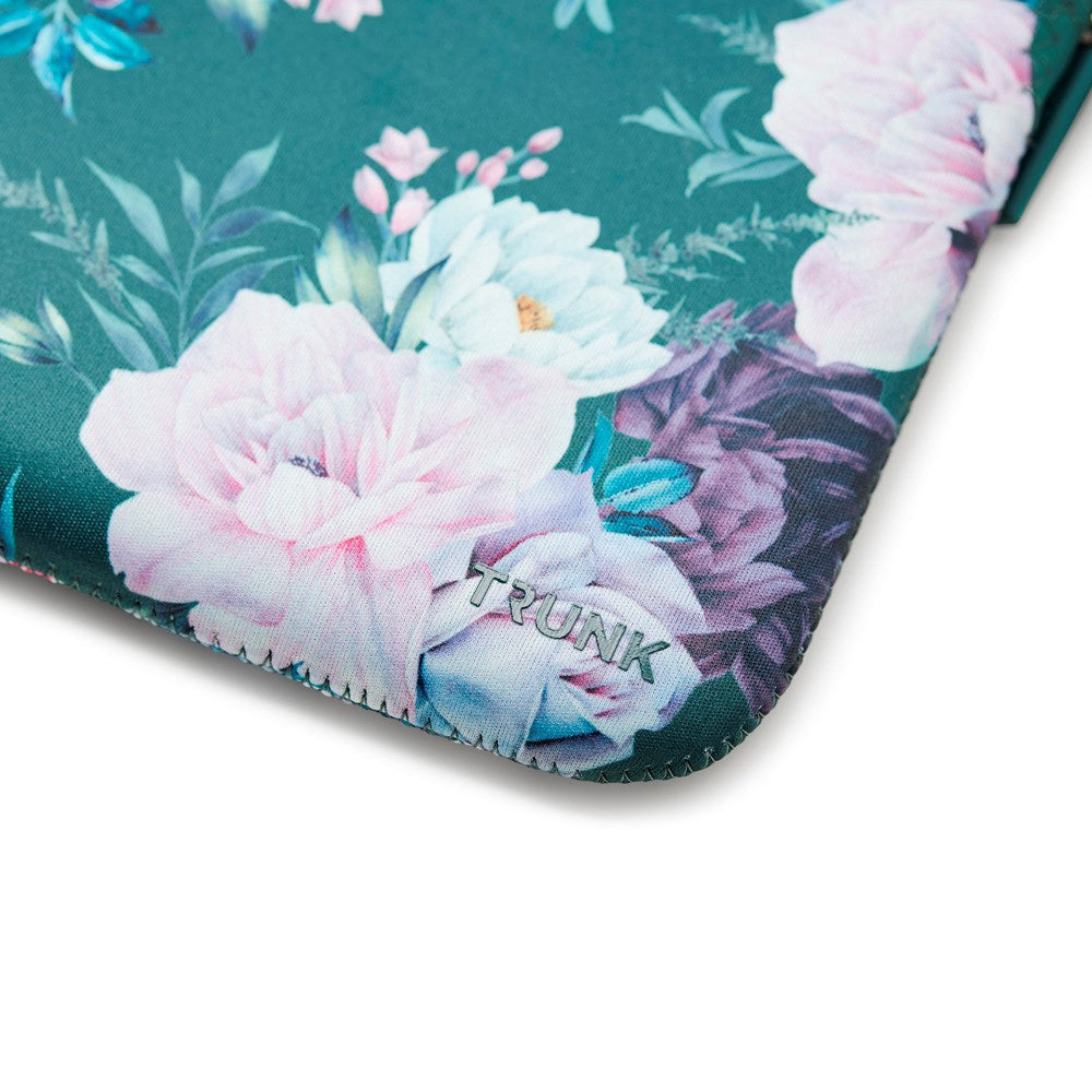 Trunk Neoprene Sleeve for MacBook 13" (30.5 x 21.5 x 1.5 cm) - Sweet Power Green Flower