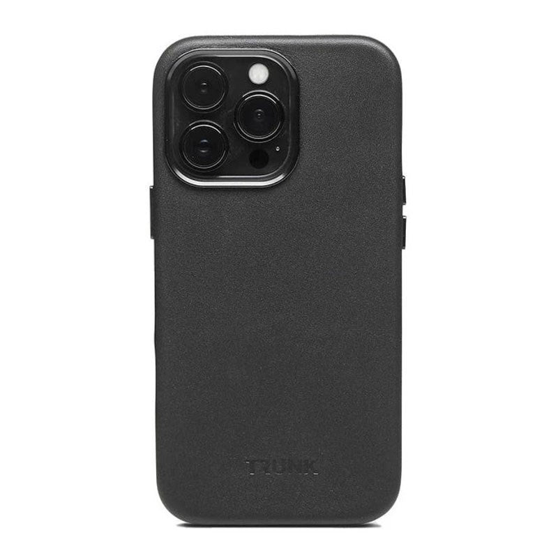 iPhone 13 Pro Trunk Genuine Leather Case - Black