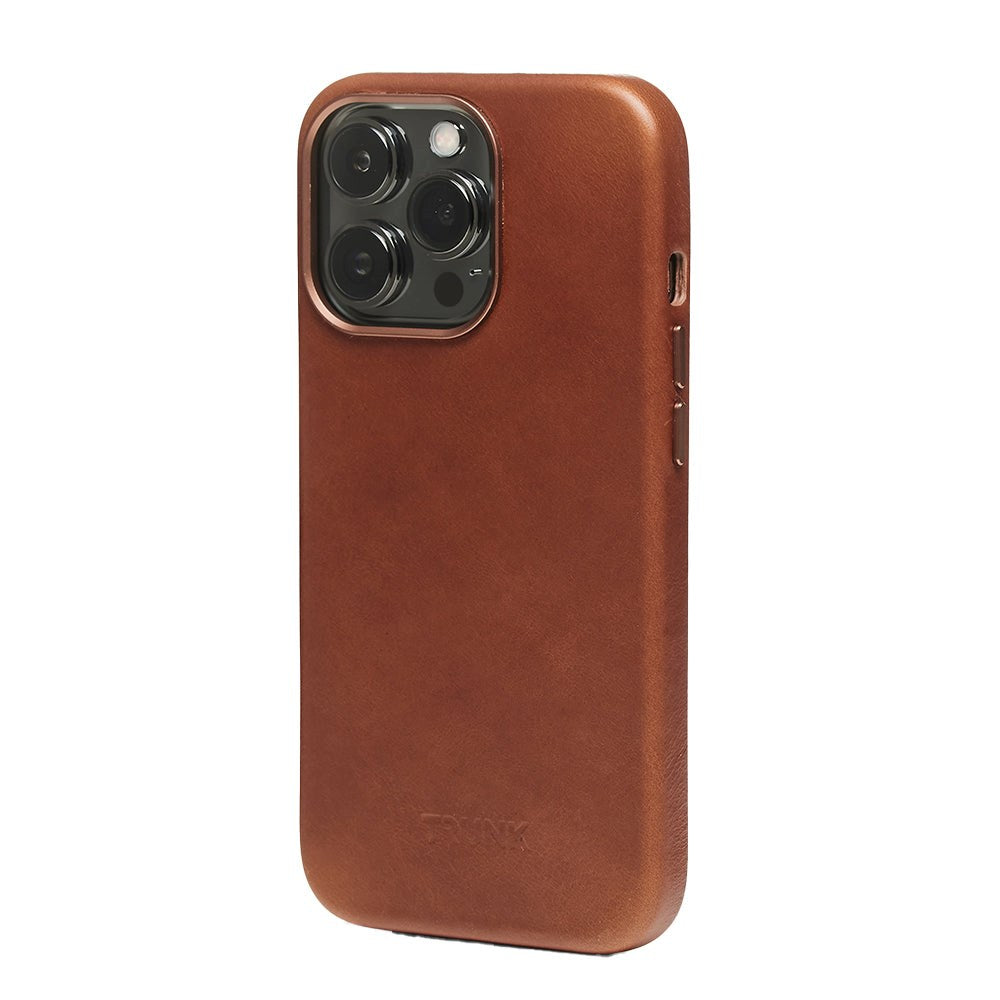 iPhone 13 Pro Trunk Leather Case - Brown