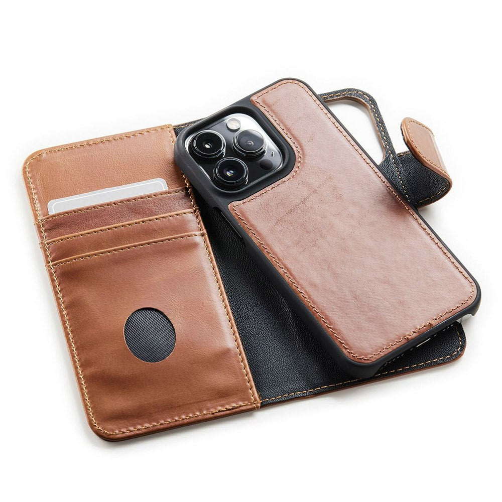 iPhone 13 Mini Trunk 2-i-1 Leather Flip Case w. Wallet - Brown