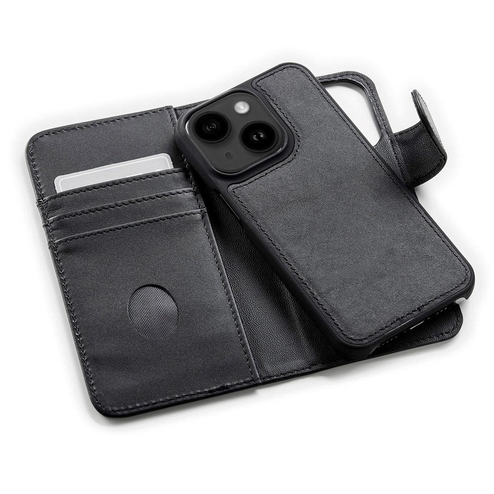 iPhone 13 Trunk 2-i-1 Leather Flip Case w. Wallet - Black