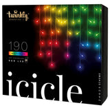Twinkly 190L RGB Icicle Light String 5m  - Transparent Wire