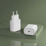 Upström ËESSENTIALS PD 25W Recycled Plastic Wall Charger with USB-C - White