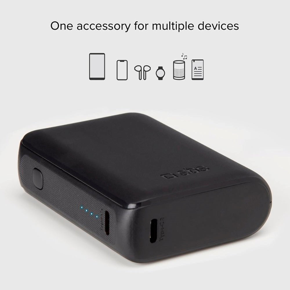 SBS NanoTube Powerbank with USB-A & USB-C 10W - 10.000 mAh - Black