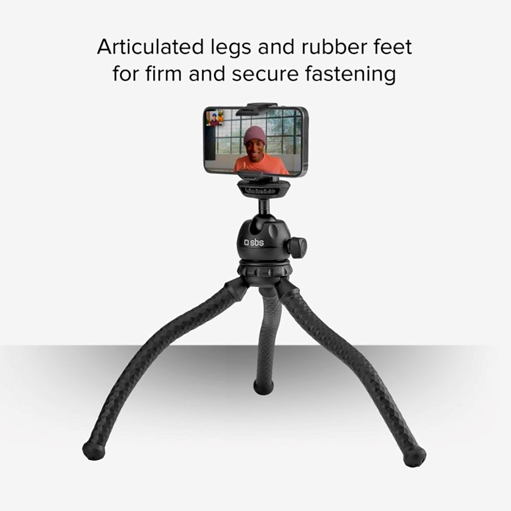 SBS Squid Tripod Pro - Tripod for Smartphone / Camera - Max Mobile: 60 - 95mm - Black