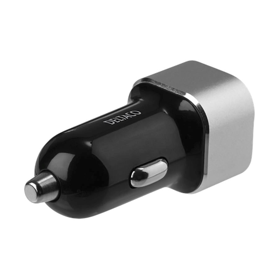 Deltaco 17W Car Charger 2 x USB-A - Black