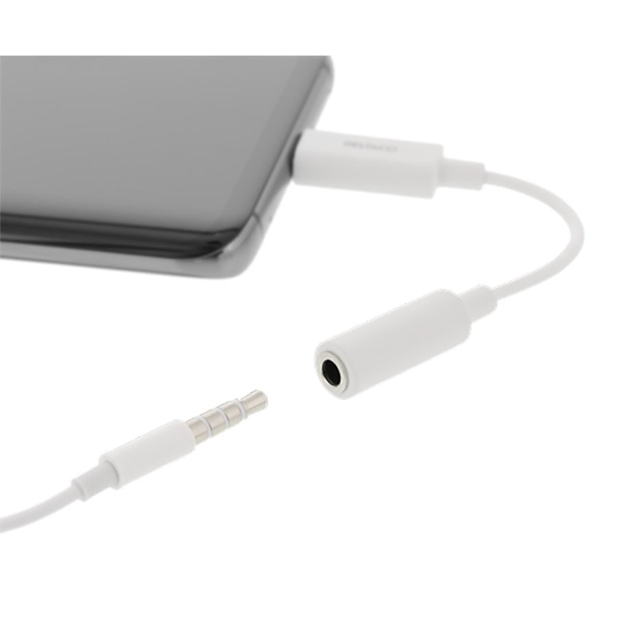 Deltaco USB-C To AUX 3.5mm Adapter - White