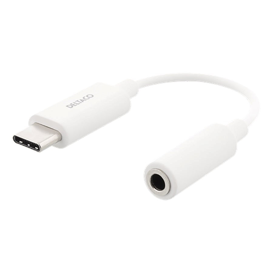 Deltaco USB-C To AUX 3.5mm Adapter - White