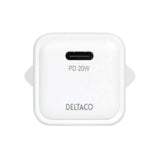 Deltaco PD 20W Mini Wall Charger w. USB-C - White