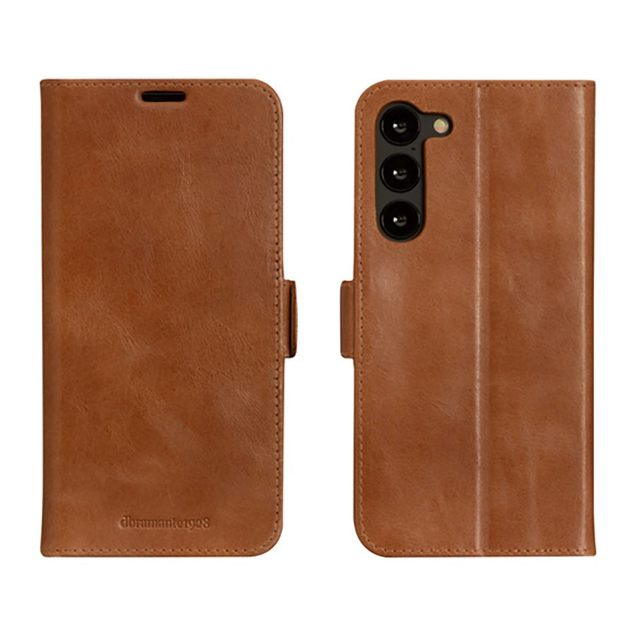 Samsung Galaxy S23 dbramante1928 Copenhagen Genuine Leather Magnet Flip Case - Tan