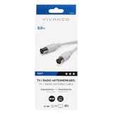 Antenna Cable Coaxial 90DB F-M - 3m White