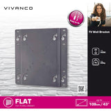 Vivanco Fixed TV Wall Mount for 20kg / 43" - Black