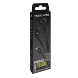 MUSIC HERO Tubb Stereo In-Ear Headphones with USB-C & Microphone - Black