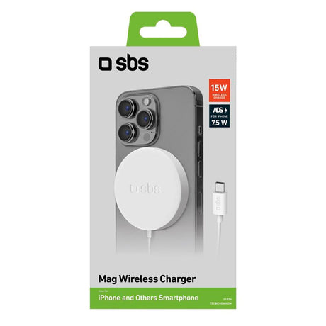 SBS Wireless Magnetic Charger 10W - MagSafe Compatible - White