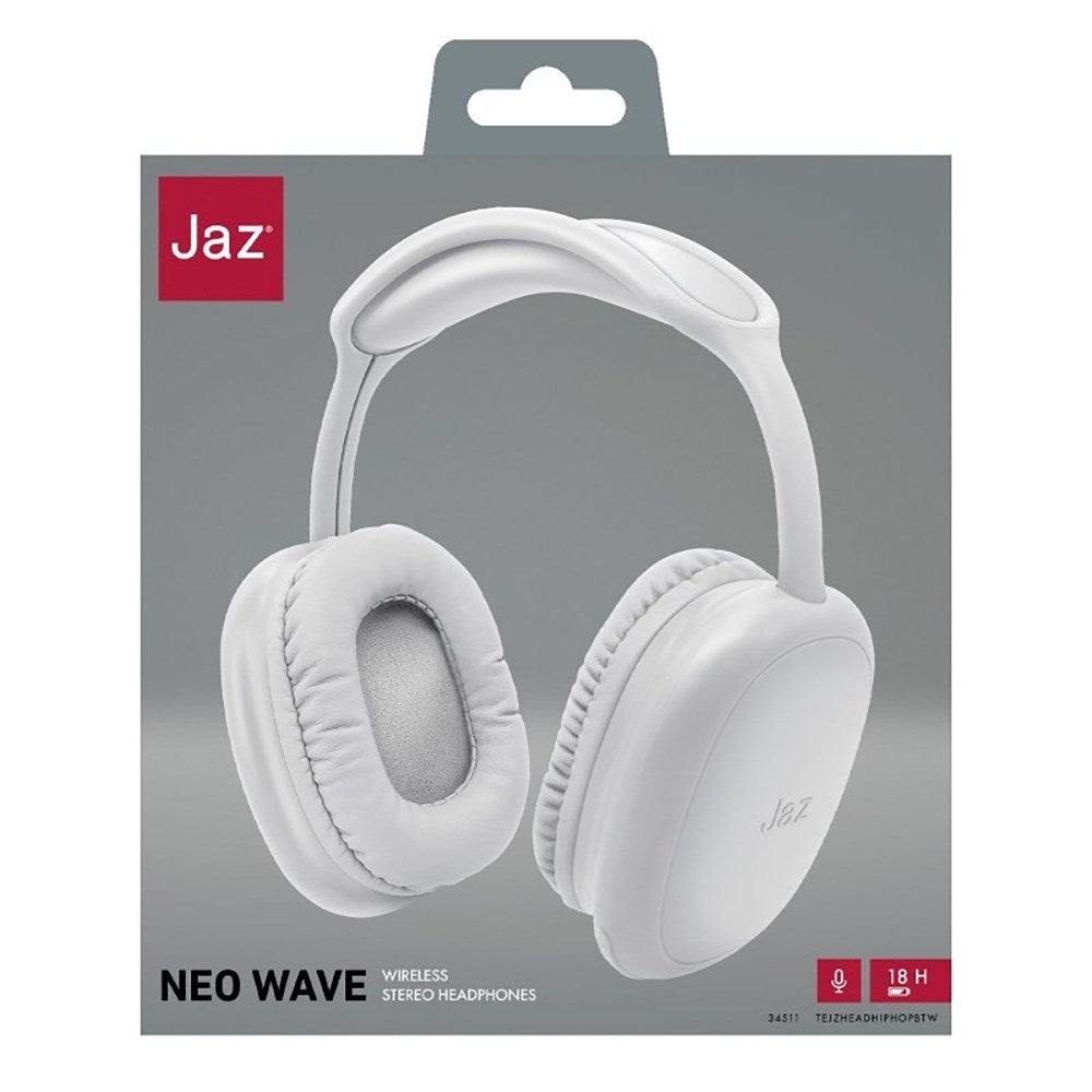 Jaz Neo Wave Wireless Bluetooth Over-Ear Headphones - White