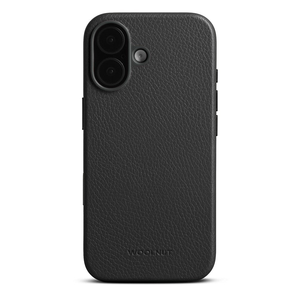 WOOLNUT iPhone 17 Full Grain Leather Case - MagSafe Compatible - Black