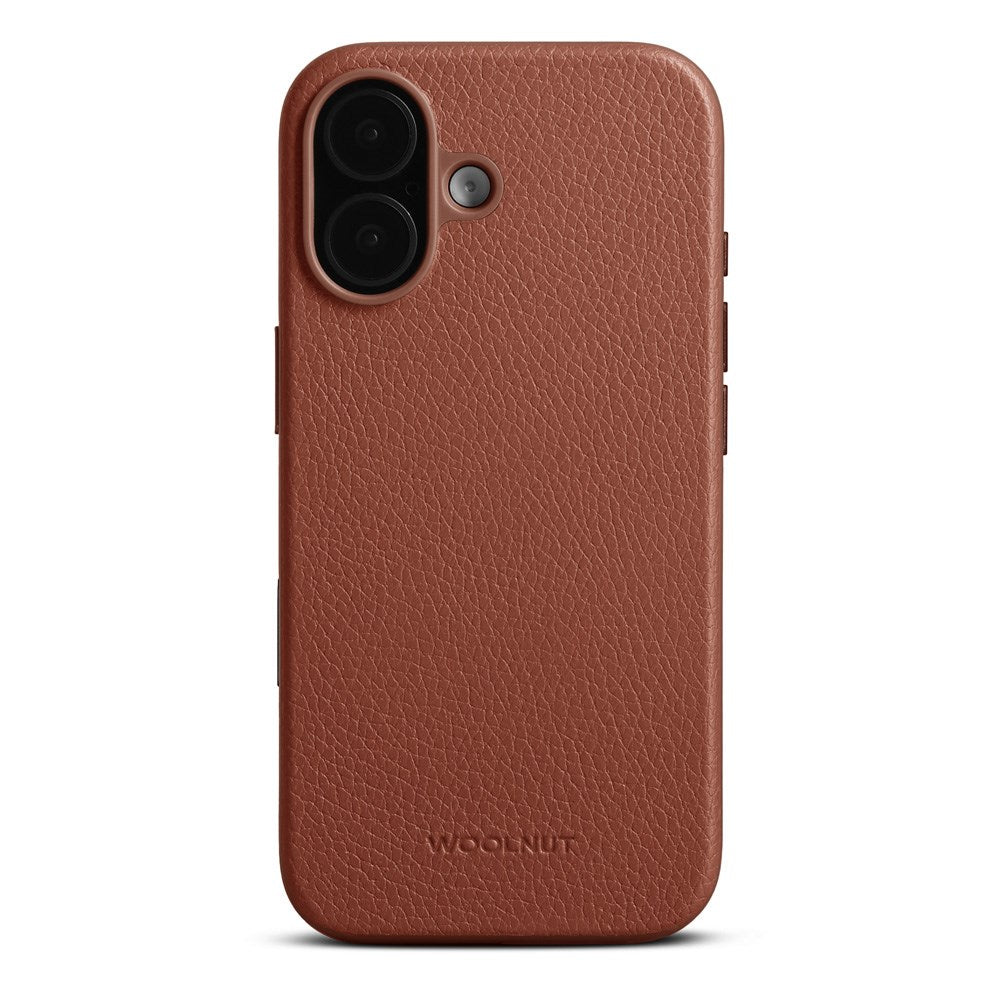 WOOLNUT iPhone 17 Full Grain Leather Case - MagSafe Compatible - Brown