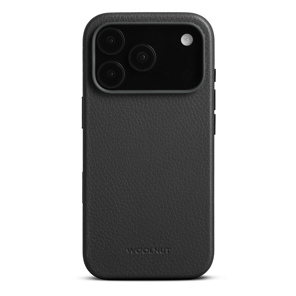 WOOLNUT iPhone 17 Pro Full Grain Leather Case - MagSafe Compatible - Black