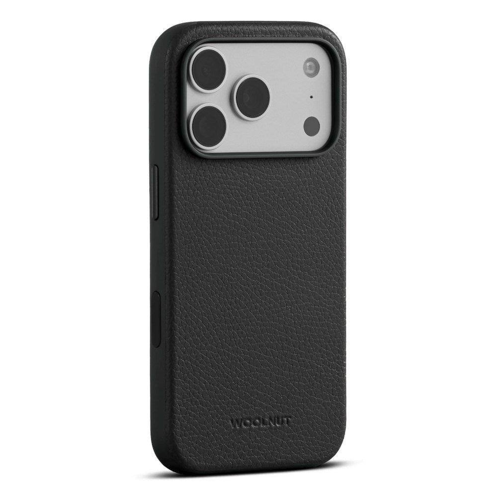 iPhone 18 Pro Max WOOLNUT Genuine Leather Case - MagSafe Compatible - Black