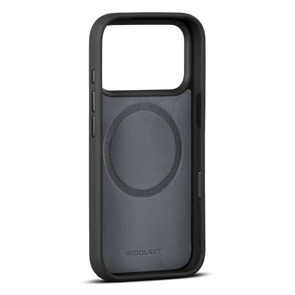 iPhone 18 Pro Max WOOLNUT Genuine Leather Case - MagSafe Compatible - Black